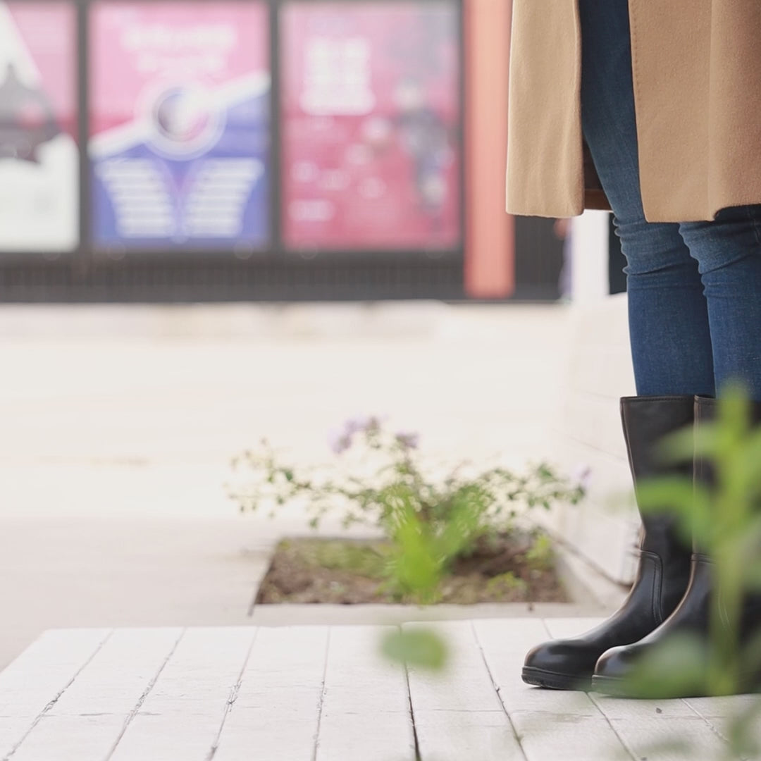 Bottes en cuir à zip latéral, longueur mollet, pour l&