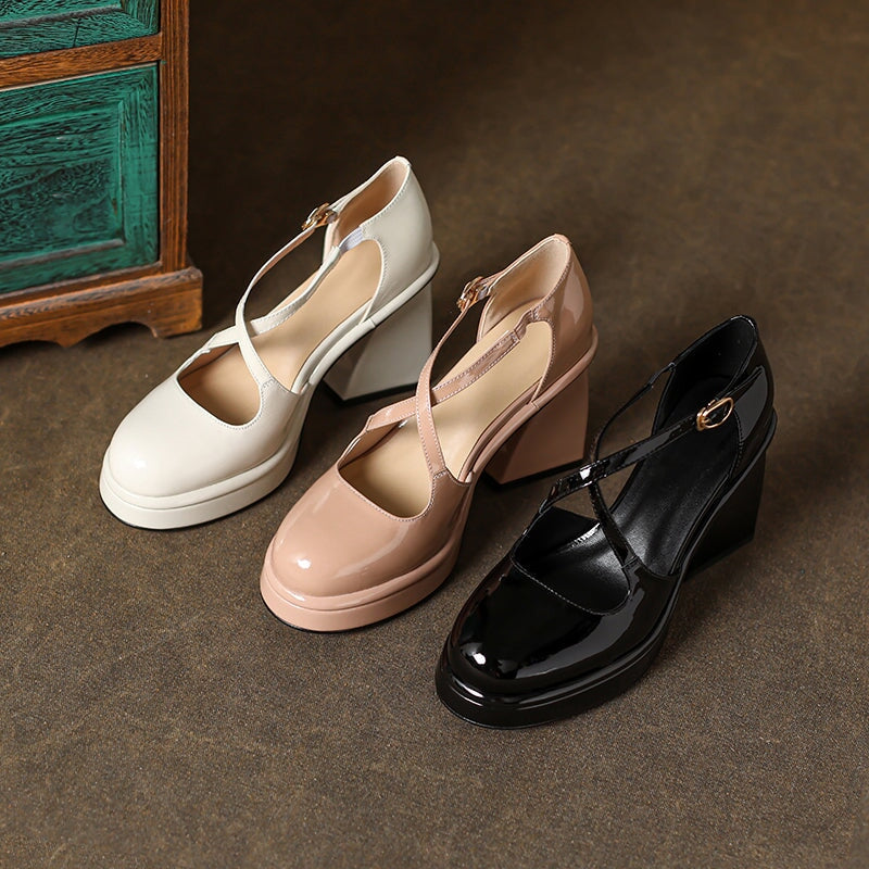 chinese dress ladies Dress Shoe Wholecut Oxford Plain Toe Black Patent D (Medium) / 9.5
