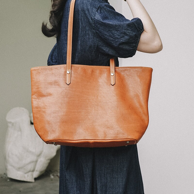 Sac à main en cuir de vachette rétro grande capacité pour femmes