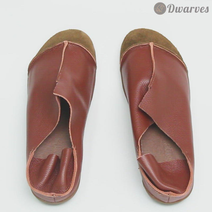 Mocassins en cuir souple rétro faits à la main pour femmes, style barefoot