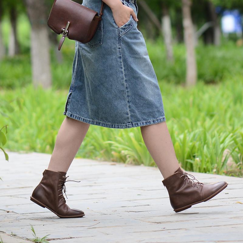 Oxfords For Women Lace Up Flat Sole Ankle Boots Handmade Oxfords For Women Lace Up Flat Sole Ankle Boots Handmade