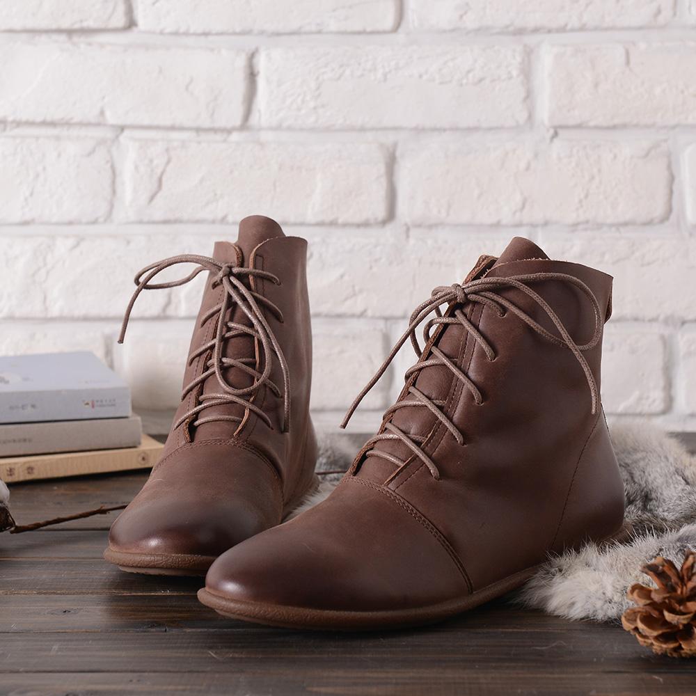 Knee High Leather Lace Up Boots - Brown – Zalinah White