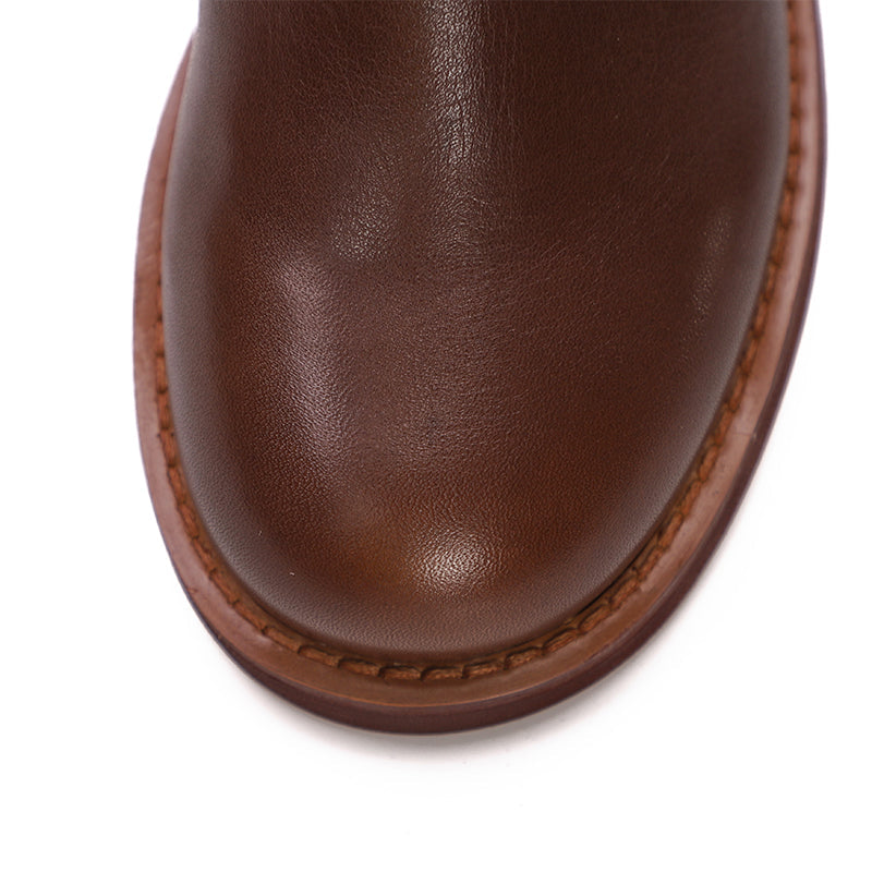 Handmade Soft Leather Knee High Boots Side Zip Riding Boots Black/Coff â Dwarves Shoes