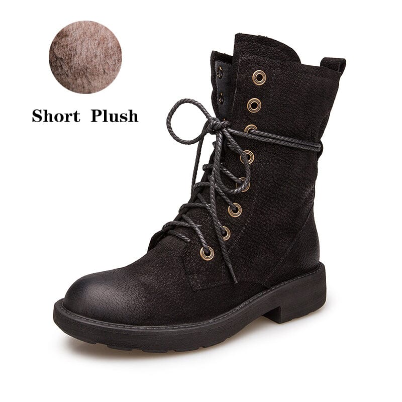  Boots 5.5 Black Short Plush