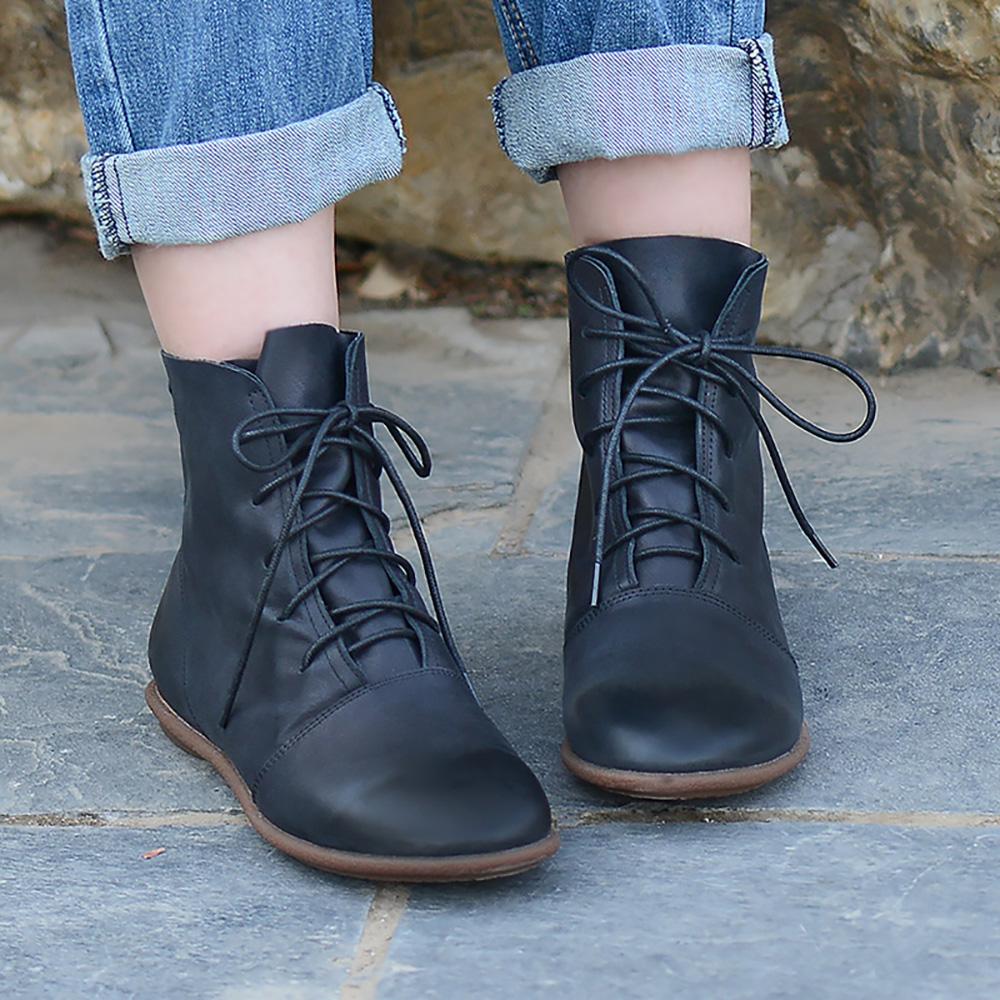 Oxfords For Women Lace Up Flat Sole Ankle Boots Handmade Oxfords For Women Lace Up Flat Sole Ankle Boots Handmade