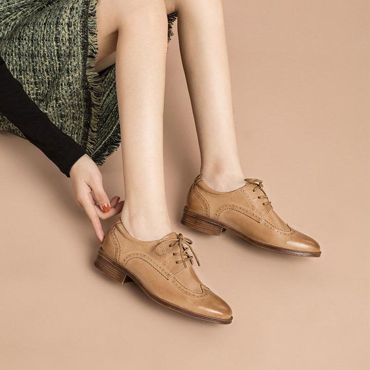 Dwarves Women Wingtip Shoes Handmade Sheepskin Full Brogues Oxfords & Tie Low Heel Elegant Brown/Black (better suited for thin feet) 8 / Brown Dwarves Women Wingtip Shoes Handmade Sheepskin Full Brogues Oxfords & Tie Low Heel Elegant Brown/Black (better suited for thin feet) 8 / Brown