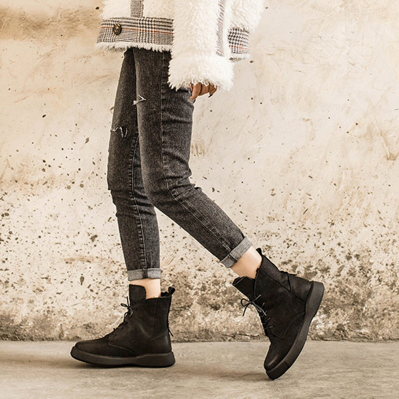 dwarves1126-1 Boots 5.5 Black Shearling Lined