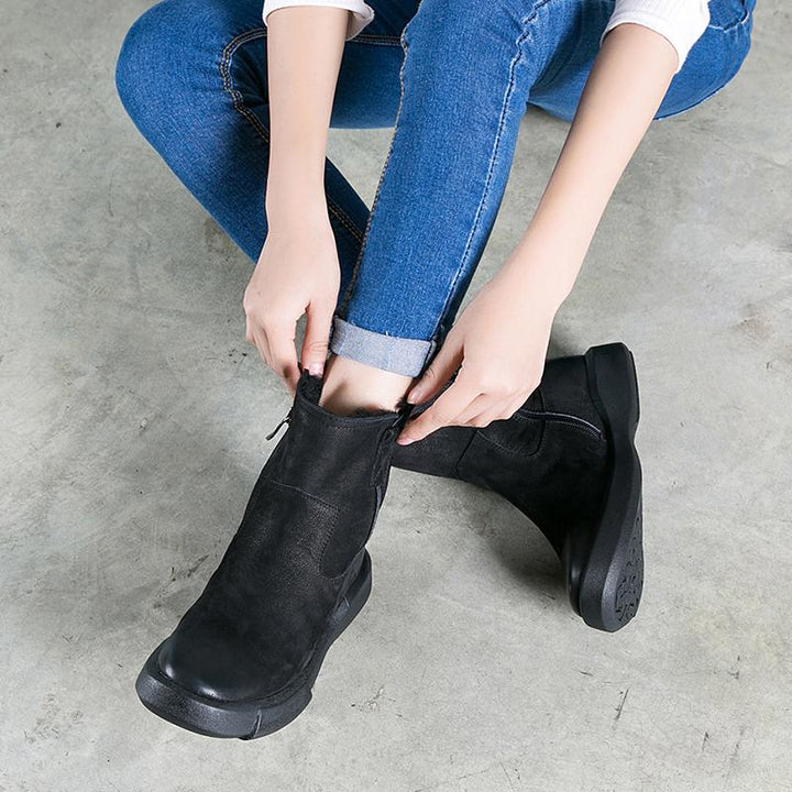 dwarves1127-1 Boots 5.5 Black Fleece Lined