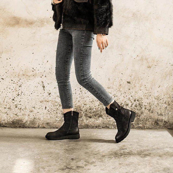 dwarves1135-1 Boots 5.5 Black Fleece Lined