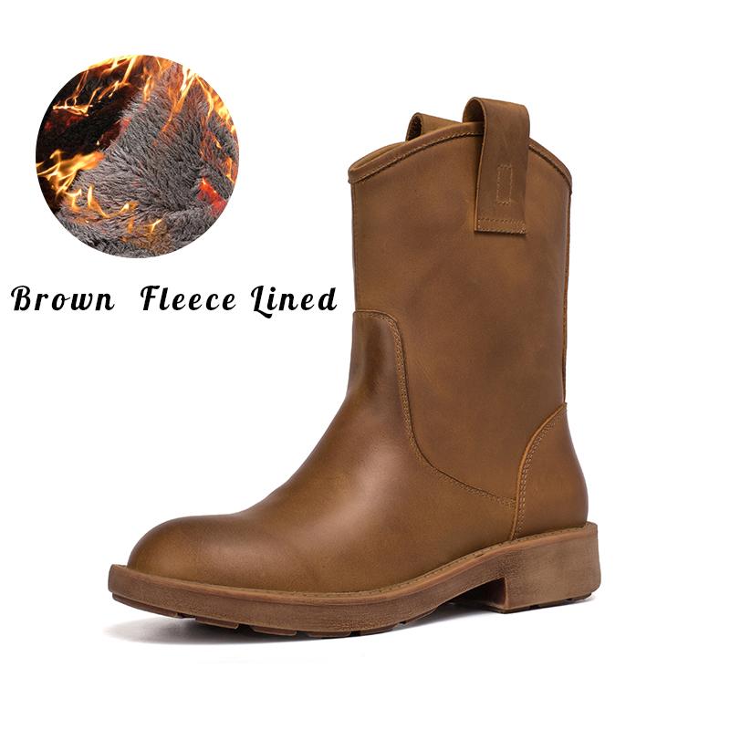 dwarves1139-6 Boots 5.5 Brown Fleece Lined