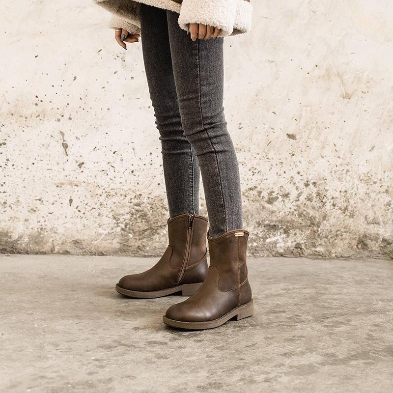 dwarves1140-2 Flats 5.5 Coffee Fleece Lined