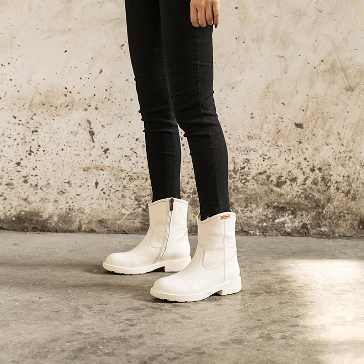 dwarves1140-3 Flats 5.5 White Fleece Lined