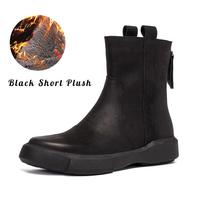 dwarves1141-3 Boots 5.5 Black Short Plush