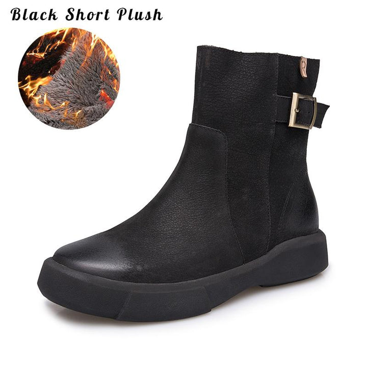 dwarves1148-3 Boots 5.5 Black Short Plush