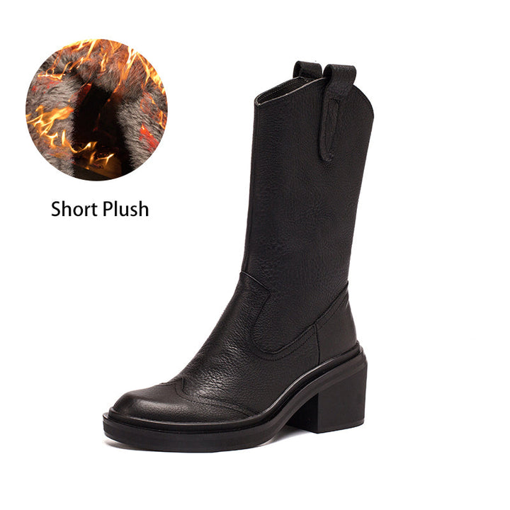 dwarves1348-1 Boots 5.5 Black Short Plush