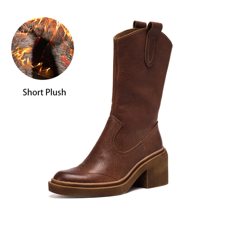 dwarves1348-2 Boots 5.5 Brown Short Plush