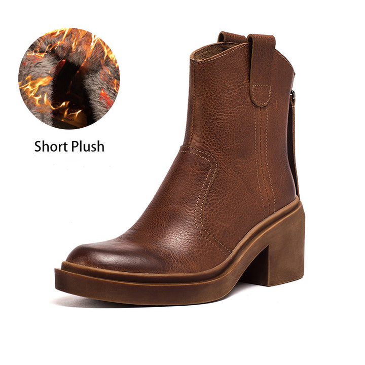 dwarves1350-22 Boots 5.5 Brown Short Plush