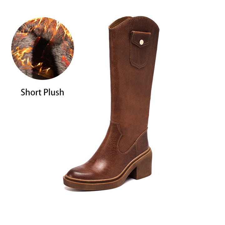 dwarves1352-1 Boots 5.5 Brown Short Plush