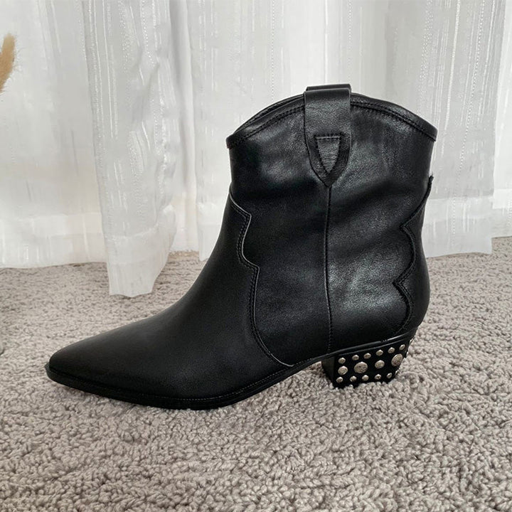 dwarves1754-32 Boots Black Rivet heel 5.5