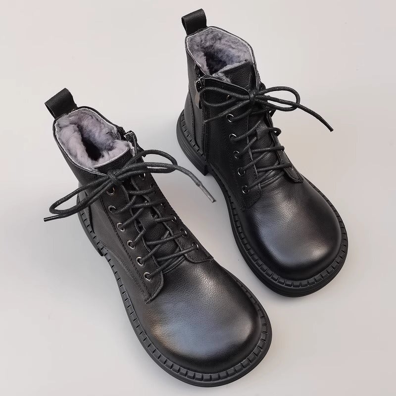 dwarves1799-2 Boots 5.5 Black Fleece Lined