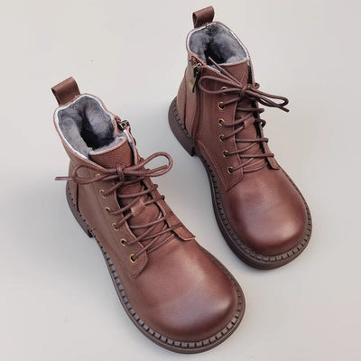dwarves1799-38 Boots 5.5 Brown Fleece Lined