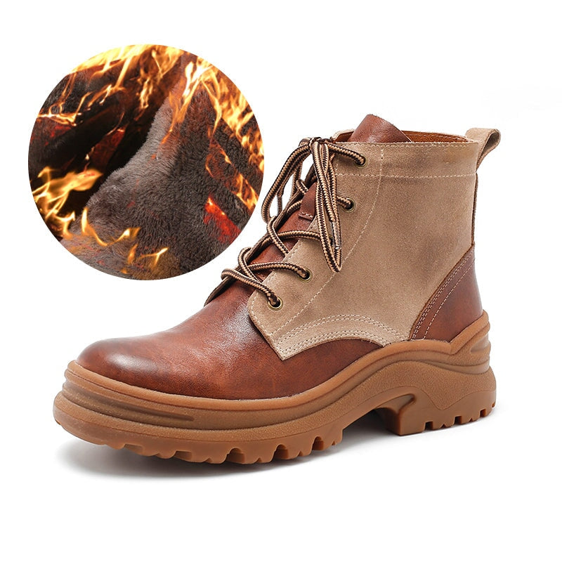 dwarves1896-2 Boots 5.5 Color Blocking Short Plush