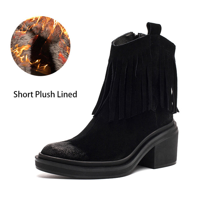 dwarves1915-15 Boots Black Short Plush Lined 5.5