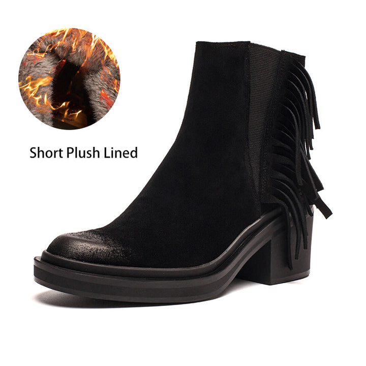 dwarves1916-15 Boots Black Short Plush Lined 5.5