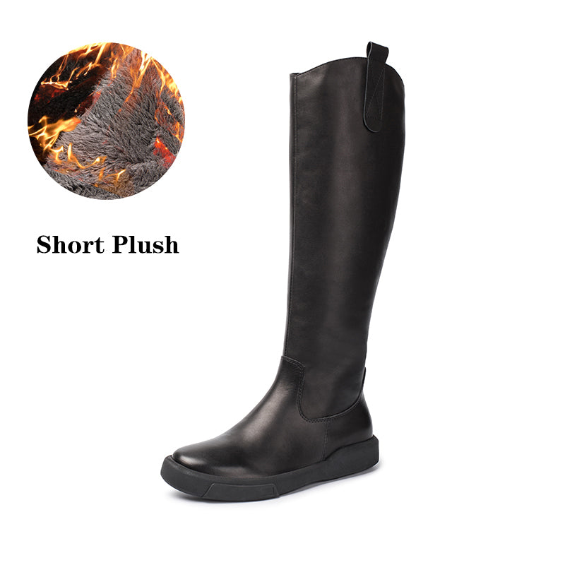 Handmade Soft Leather Knee High Boots Side Zip Riding Boots in Black â Dwarves Shoes
