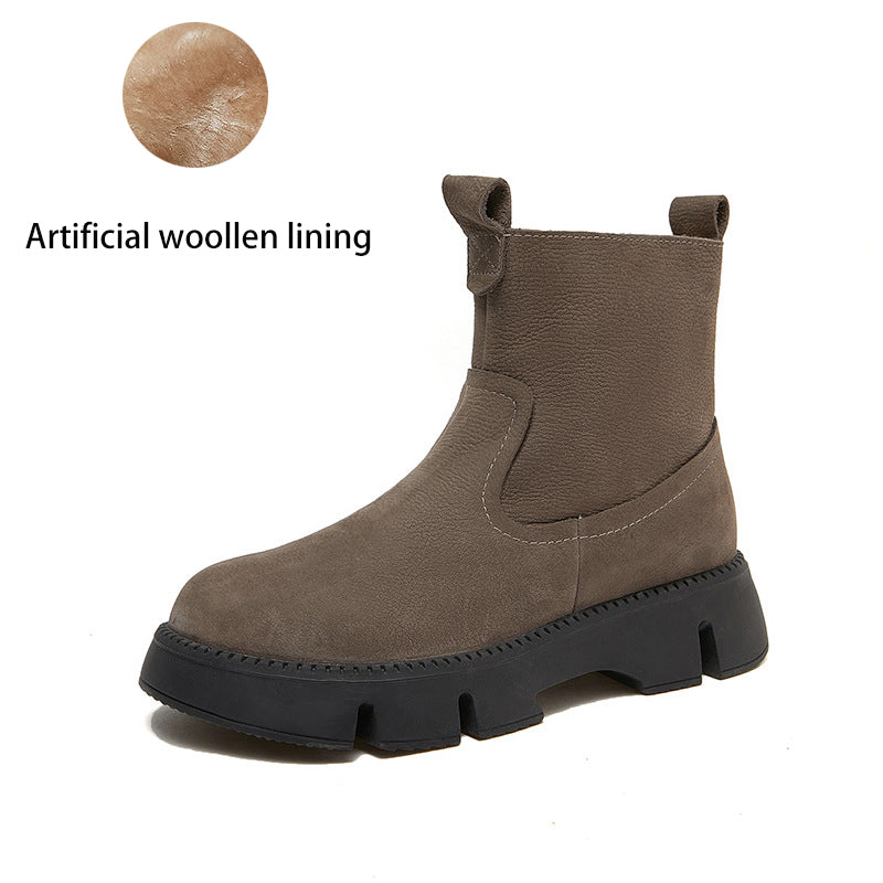 dwarves2035-15 Boots 5.5 Khaki artificial woollen lining