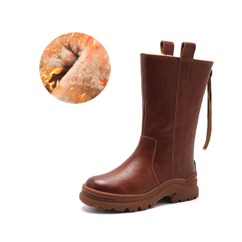 dwarves2075-1 Boots 5.5 Brown Shearling Lined