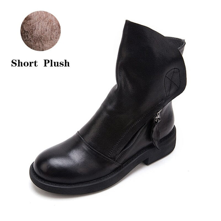 dwarves2077-2 Boots 5.5 Black Short Plush