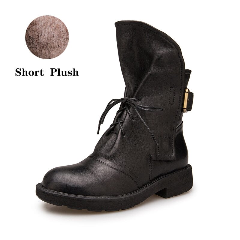 dwarves2084-2 Boots 5.5 Black Short Plush