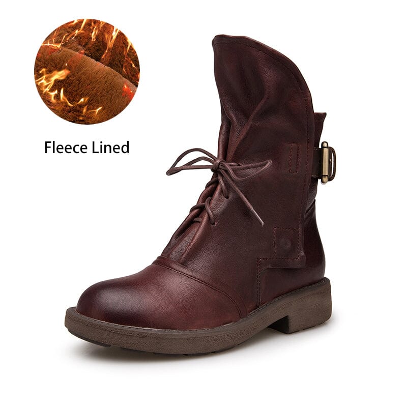 dwarves2084-3 Boots 5.5 Coffee Fleece Lined