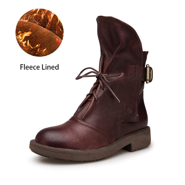 dwarves2084-3 Boots 5.5 Coffee Fleece Lined