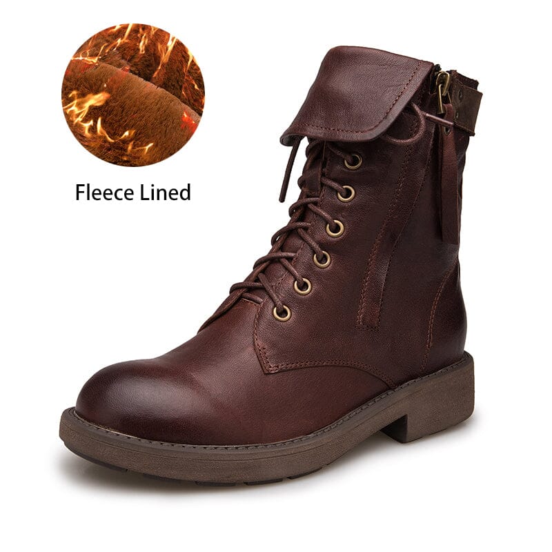 dwarves2085-3 Boots 5.5 Coffee Fleece Lined