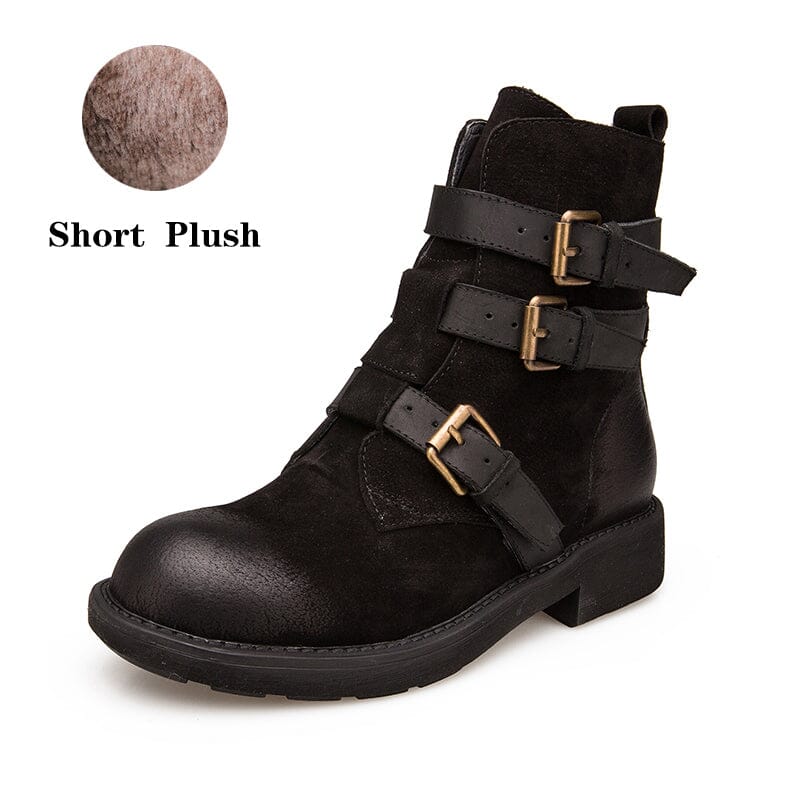dwarves2088-2 Boots 5.5 Black Short Plush