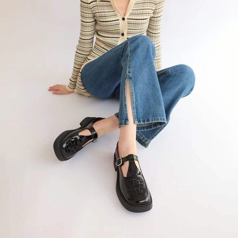 white platform mary jane shoes