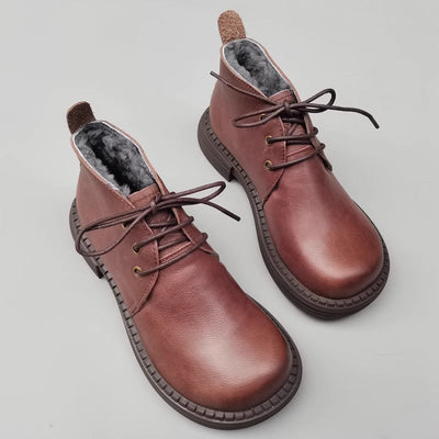 dwarves2638-4 Boots 5.5 Brown Fleece Lined