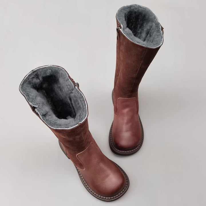 dwarves2639-4 Boots 5.5 Brown Fleece Lined