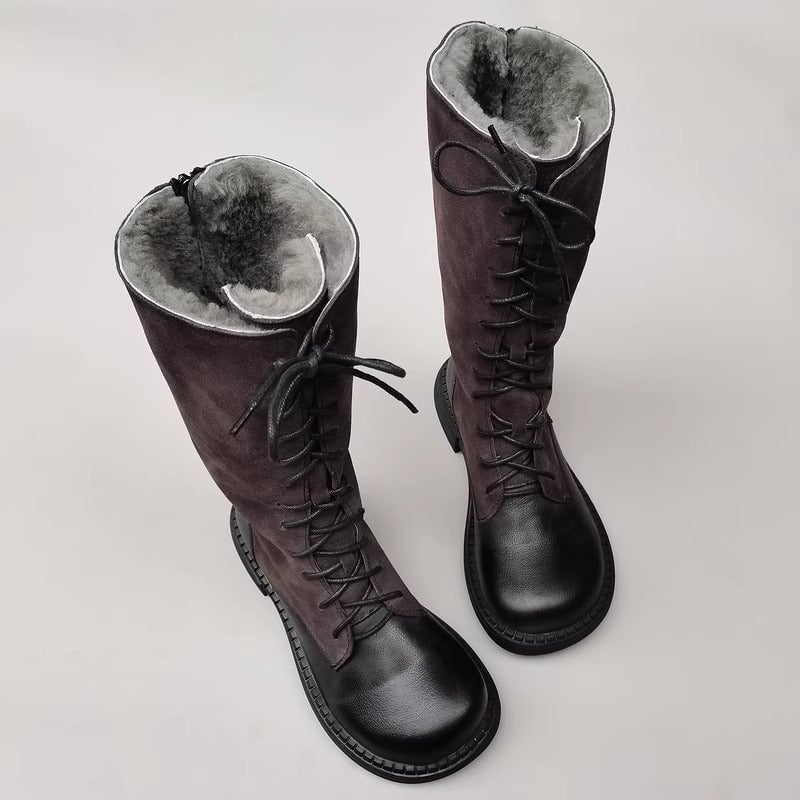 dwarves2640-3 Boots 5.5 Black Fleece Lined