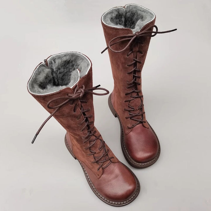 dwarves2640-4 Boots 5.5 Brown Fleece Lined