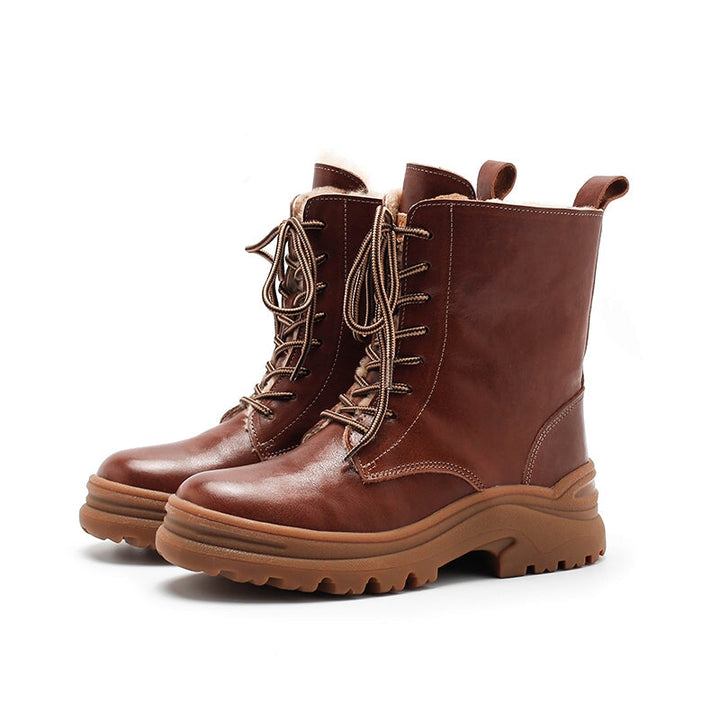 dwarves2650-1 Boots 5.5 Coffee Shearling Lined