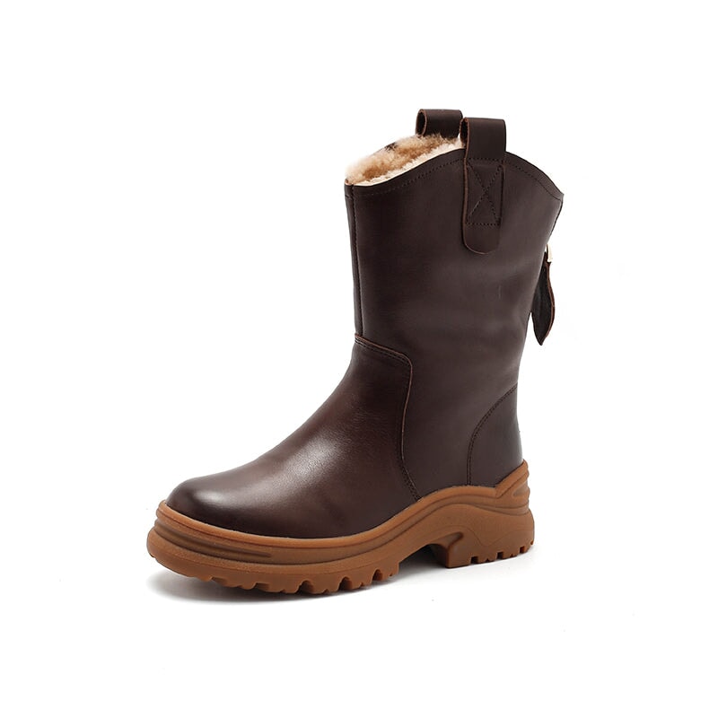 dwarves2652-3 Boots 5.5 Coffee Shearling Lined