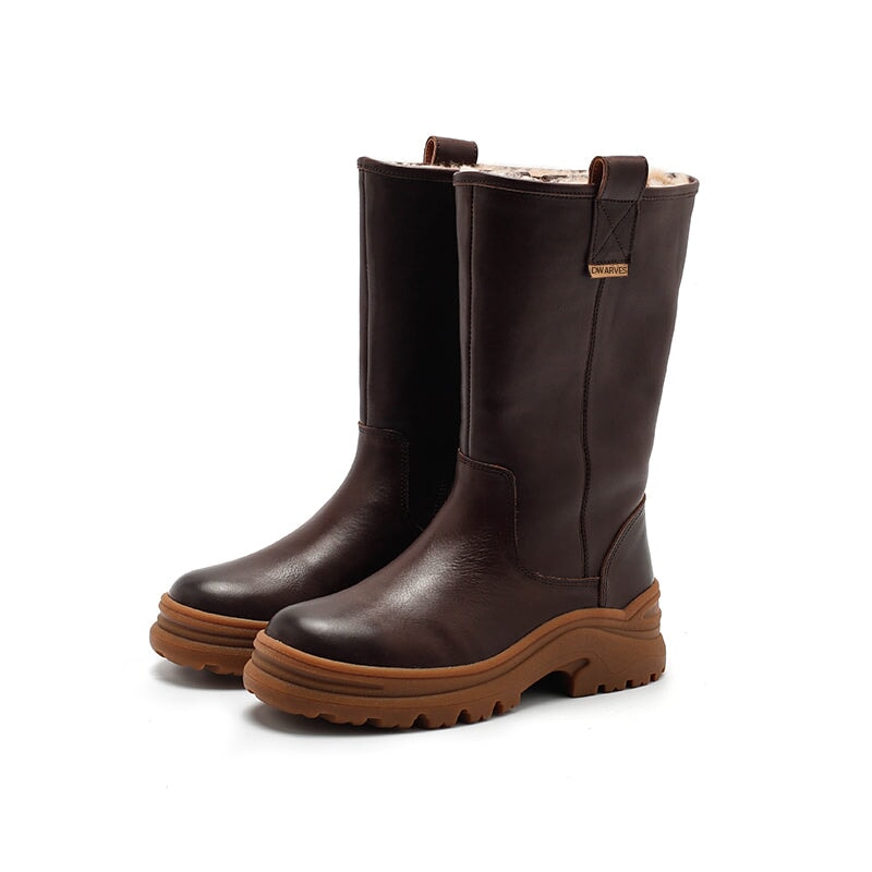 dwarves2655-3 Boots 5.5 Coffee Shearling Lined