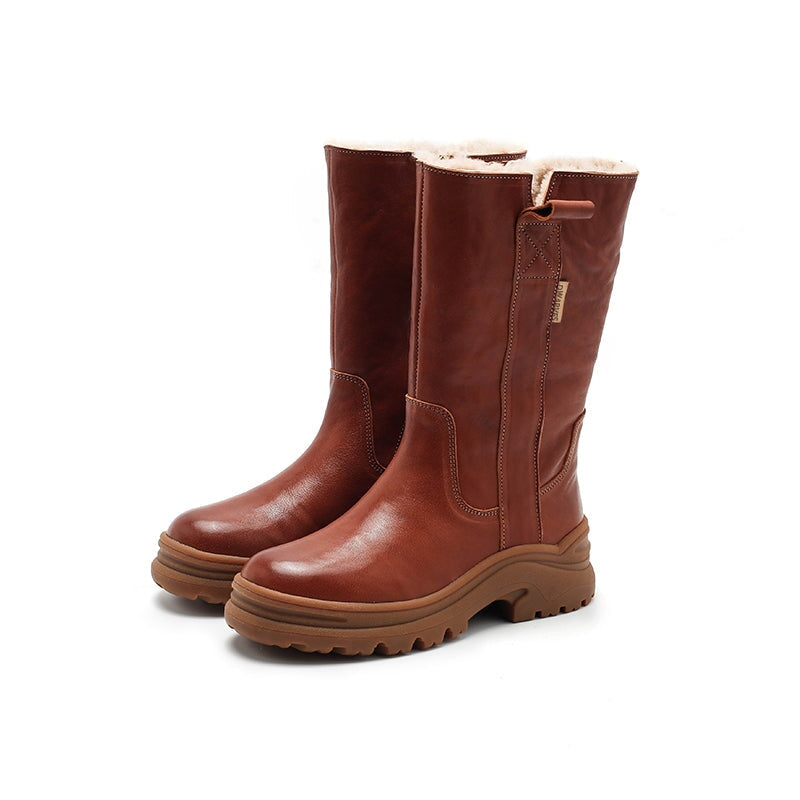 dwarves2656-1 Boots 5.5 Brown Shearling Lined