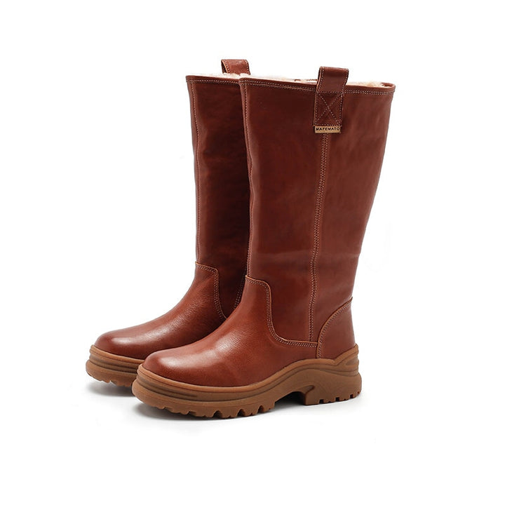 dwarves2657-1 Boots 5.5 Brown Shearling Lined