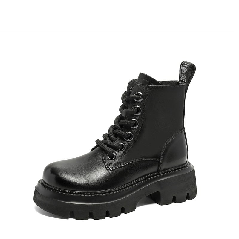 60mm Platform Boots Lace up Leather Martin Boots Handmade Combat Boots â Dwarves Shoes