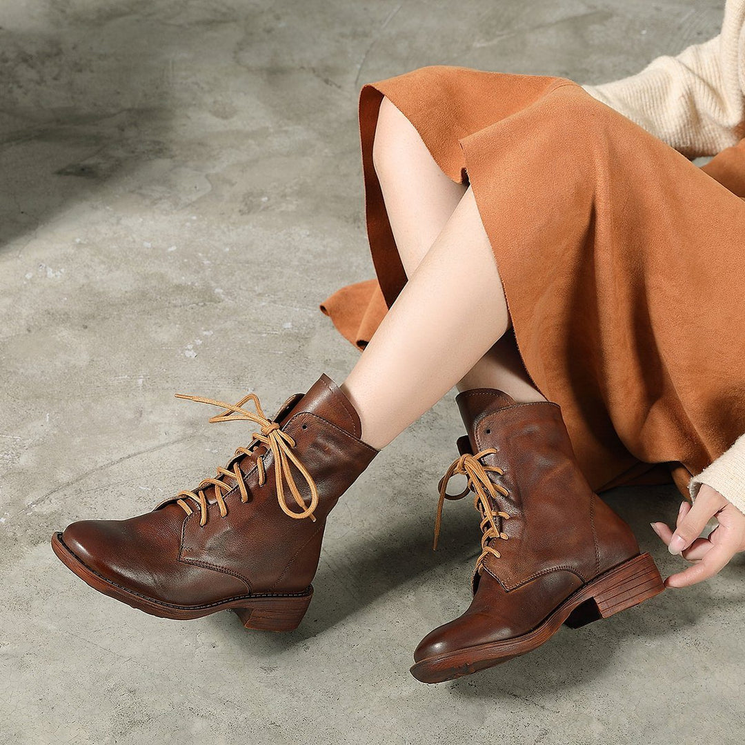dwarves510-4 Boots 6 Coffee+Fleece Lined