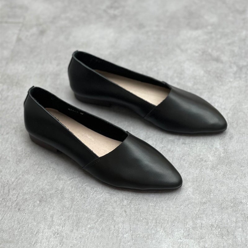 Designer Shoes Genuine Leather Slip-on For Women Handmade Pointed Toe ...